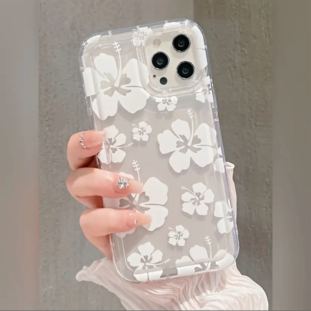 iPhone Phone Case Floral Tropical Transparent Shockproof Case